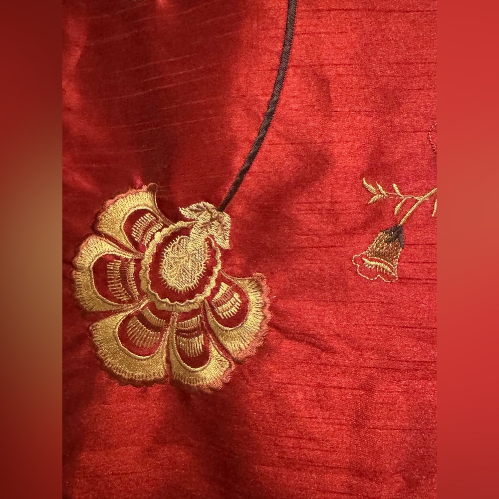 Red Floral Embroidered Table Runner from Rodeo Home - Picture 3 of 9